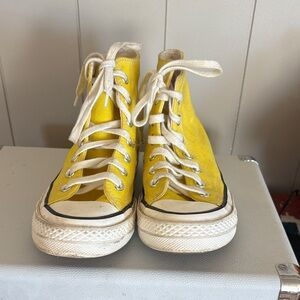 Yellow High-Top Kids Sneakers